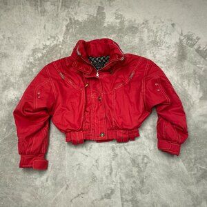 Vintage Bogner Sports Red Cropped Jacket Womens Size 10 6490